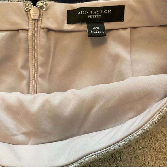 Ann Taylor Blush & Gray Metallic Wool Blend Pencil Skirt 4P - Picture 3 of 6
